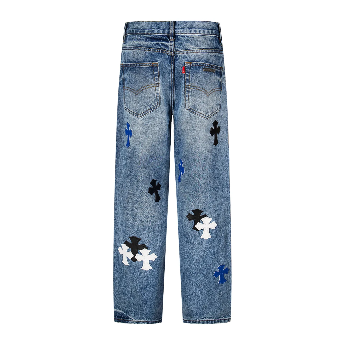 P270 💰 (Top version) Chrome Hearts blue pants black white blue multi-leather jeans Top version Chrome Hearts Chrome Hearts jeans with leather jeans It is known that chromehearts jeans use vintage Levis jeans as the base for creation, usually adding their own unique silver buckles and silver ornaments, plus leather embellishments. This is what doubles the value of these vintage jeans, because the base is Vintage jeans, jeans themselves have become very soft and comfortable after years of baptism, which can be distinguished from ordinary jeans. Regarding the size, you should also refer to the pants data. Color: blue Size: 28-30-32-34-36 (corresponding to S-M-L-XL-XXL)